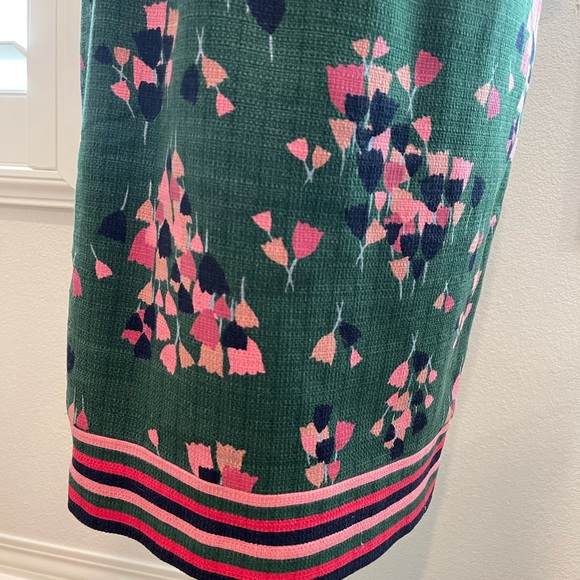 Boden Fleur Fitted Dress Hunter Green Tulip 6r - Picture 4 of 9